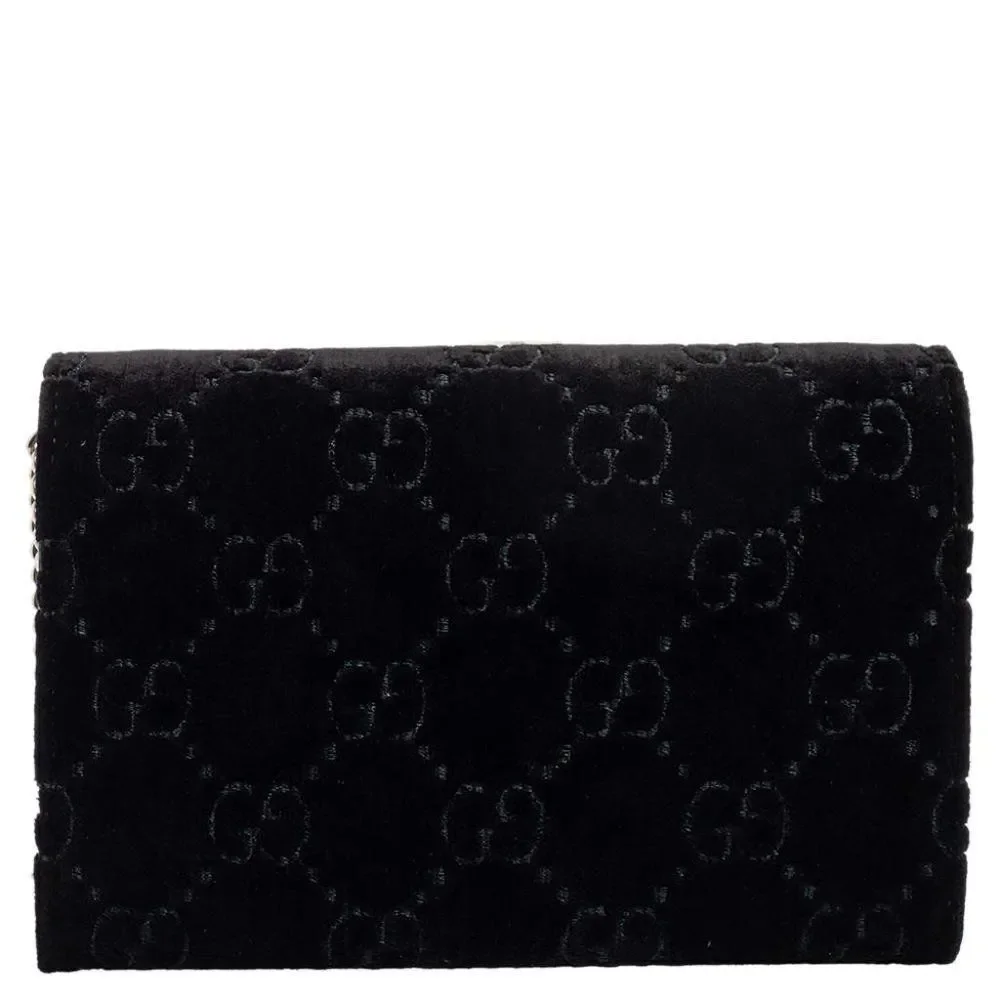 Gucci Brand new Authentic Women's Black GG Velvet Mini Dionysus Chain purss - Picture 6 of 16